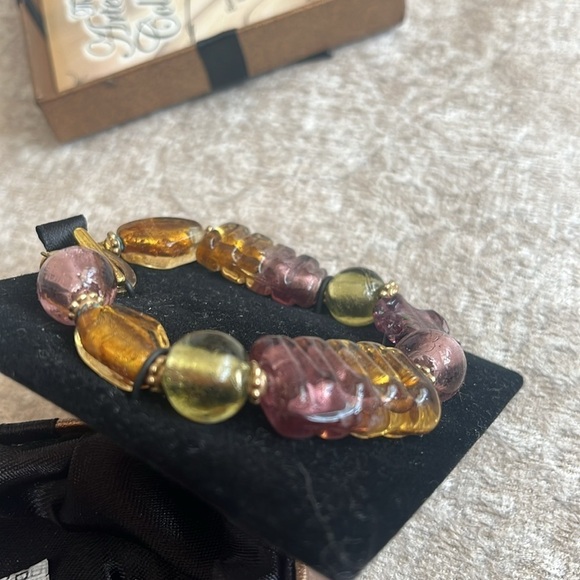 Brand New The Artesian Collection Handcrafted Art Glass Bracelet Beaded European - Picture 8 of 14